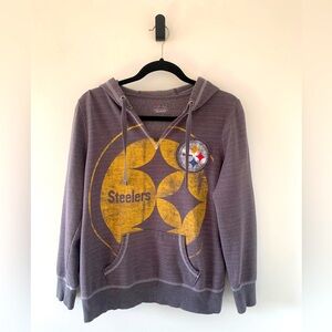 Majestic Pittsburgh Steelers NHL Pullover Hoodie Sweatshirt Gold Logo Women’s L